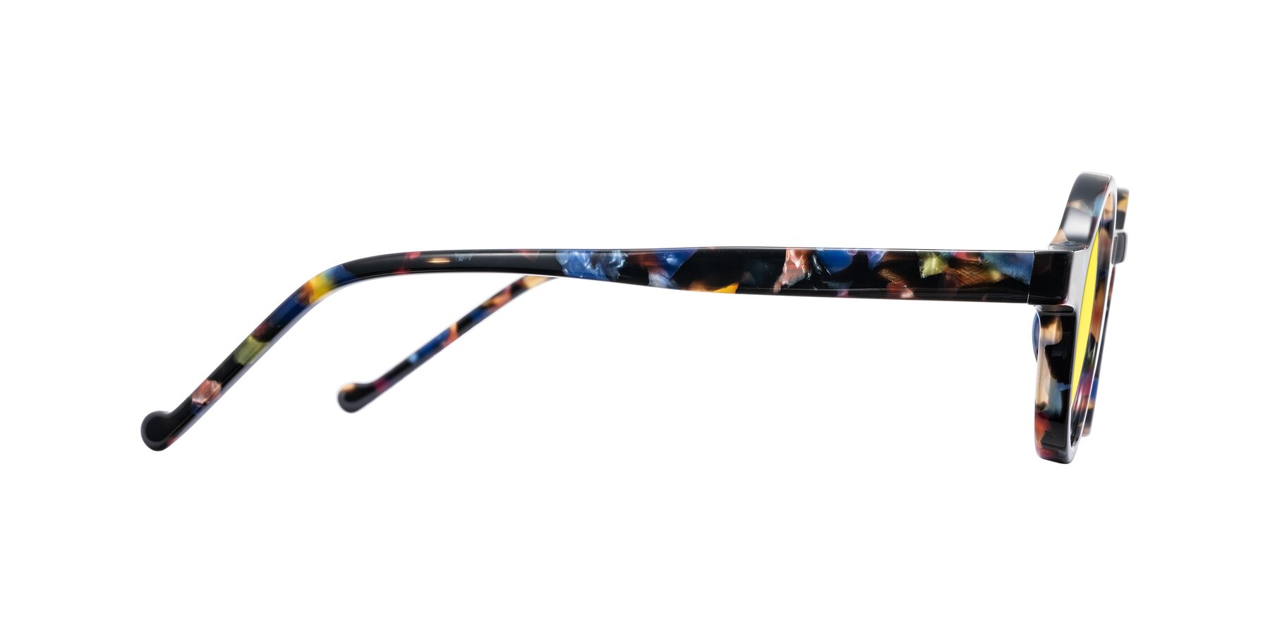 Side of Enno in Midnight Carnival with Medium Yellow Tinted Lenses