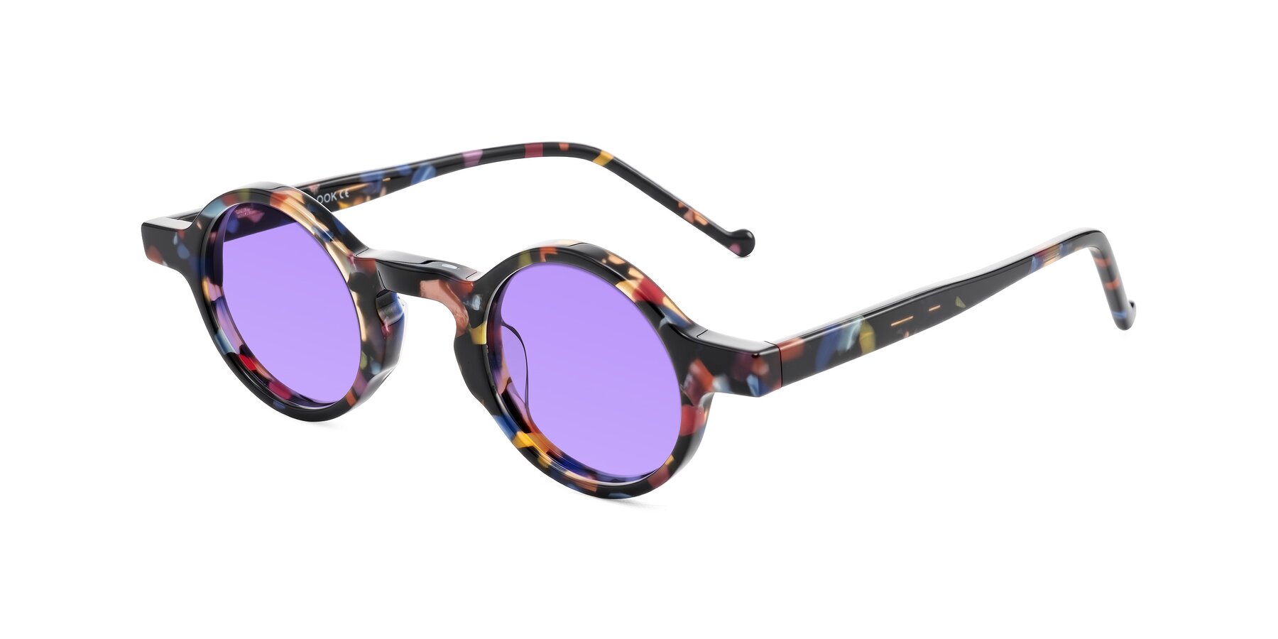 Angle of Enno in Midnight Carnival with Medium Purple Tinted Lenses