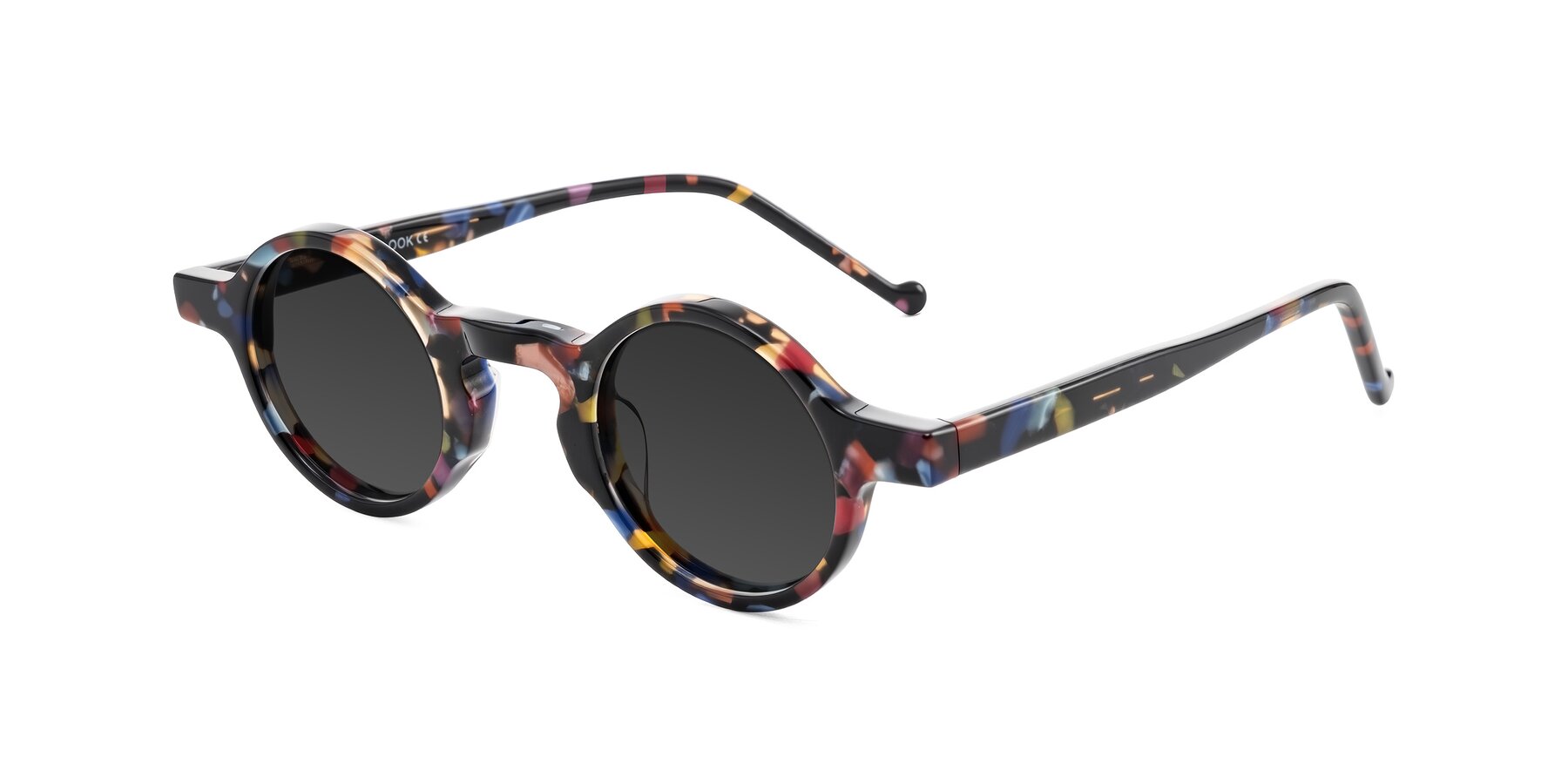 Angle of Enno in Midnight Carnival with Gray Tinted Lenses