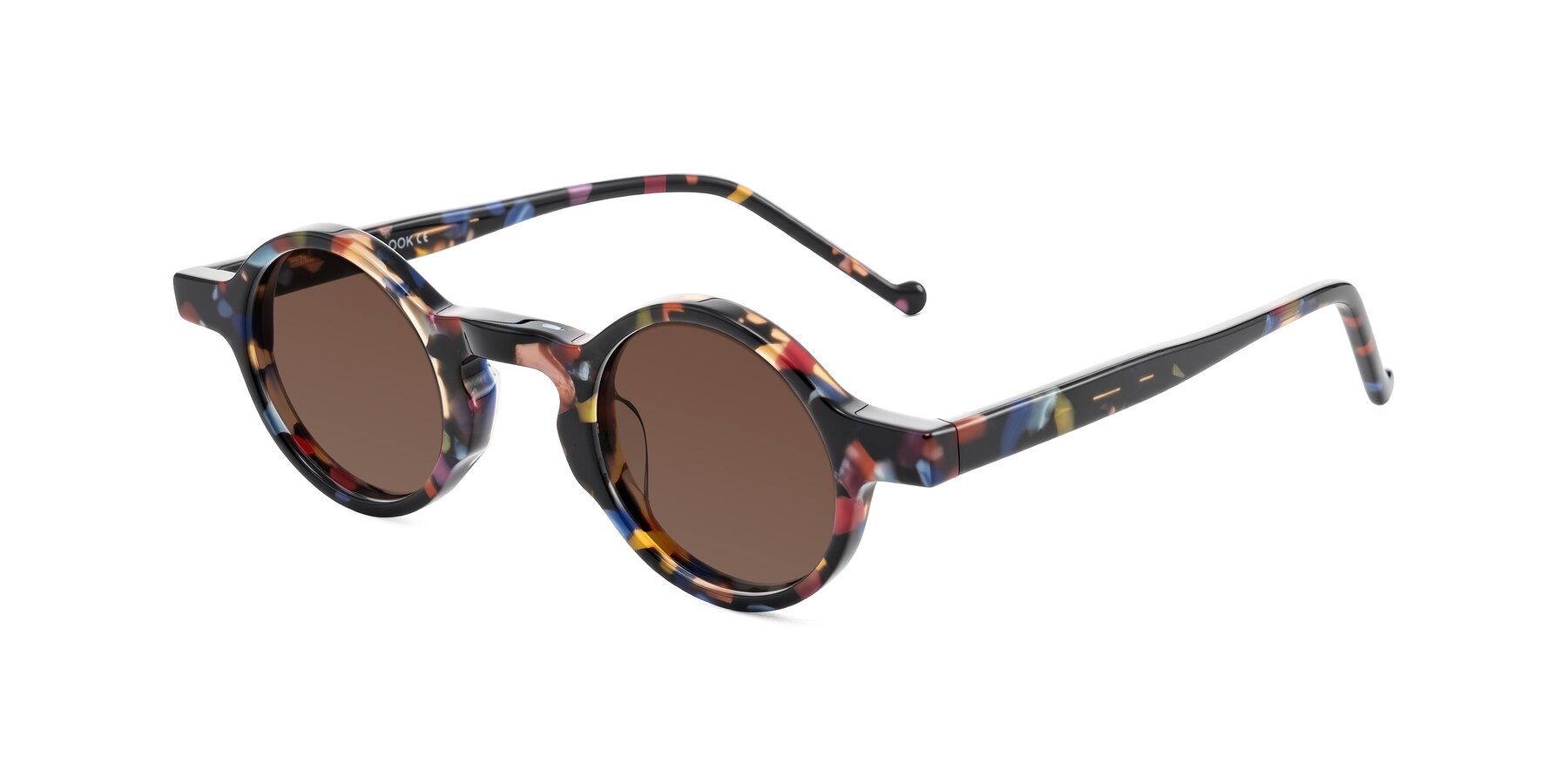 Angle of Enno in Midnight Carnival with Brown Tinted Lenses