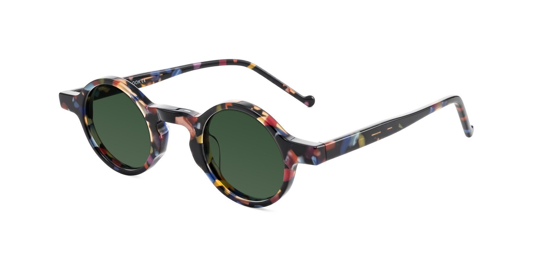 Angle of Enno in Midnight Carnival with Green Tinted Lenses