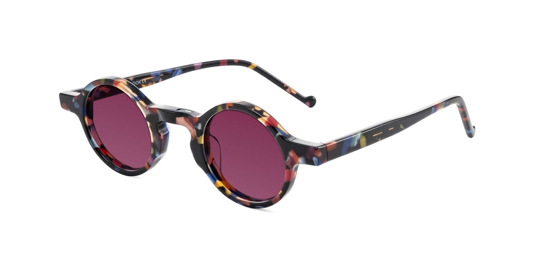 Angle of Enno in Midnight Carnival with Wine Tinted Lenses