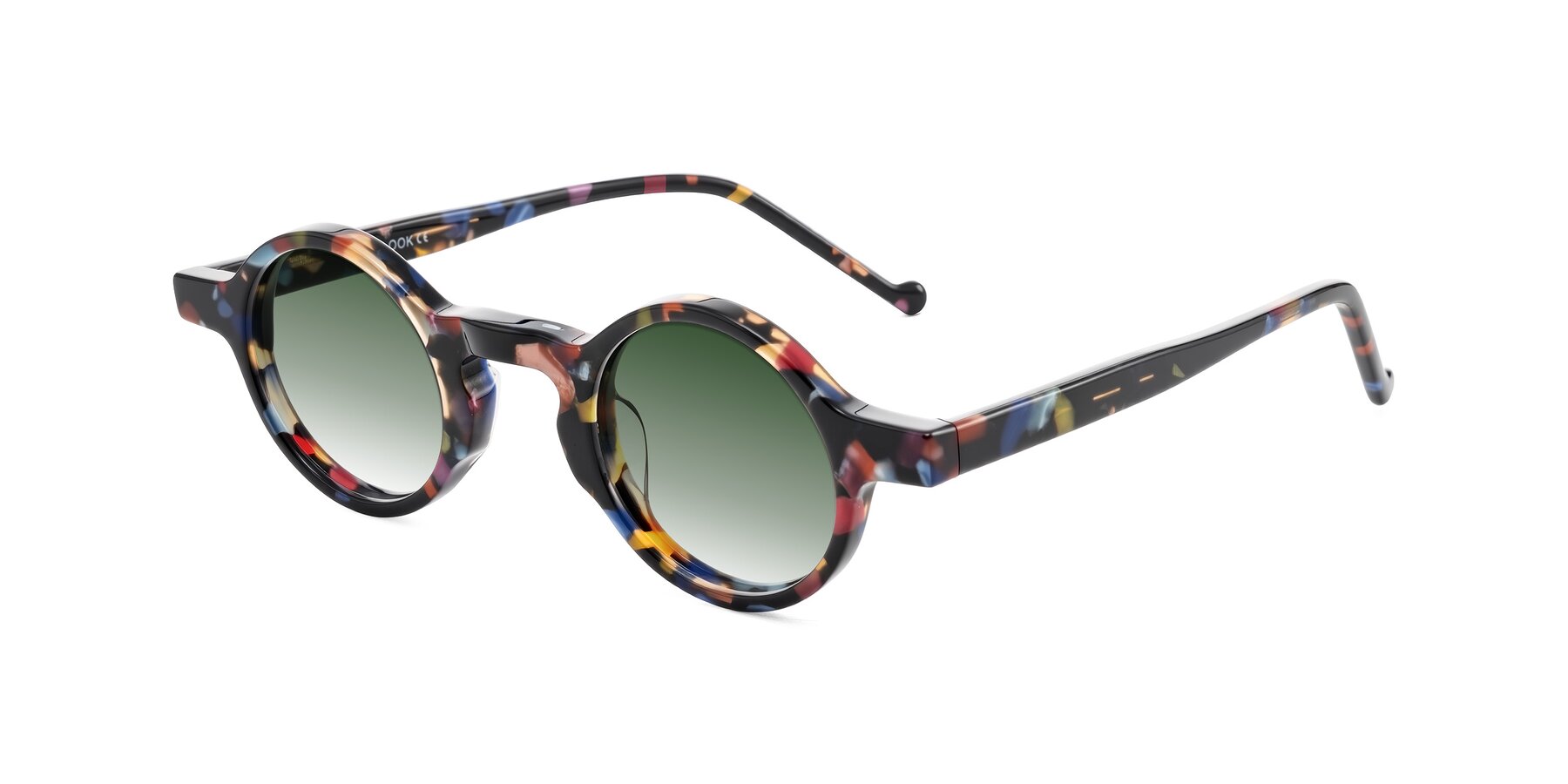 Angle of Enno in Midnight Carnival with Green Gradient Lenses