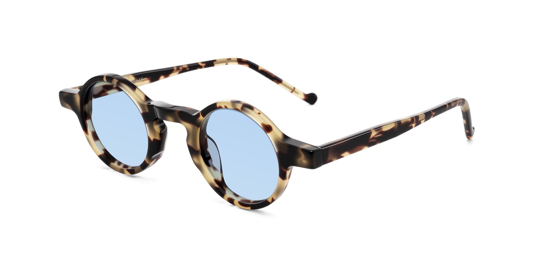 Angle of Enno in Ivory Tortoise with Light Blue Tinted Lenses