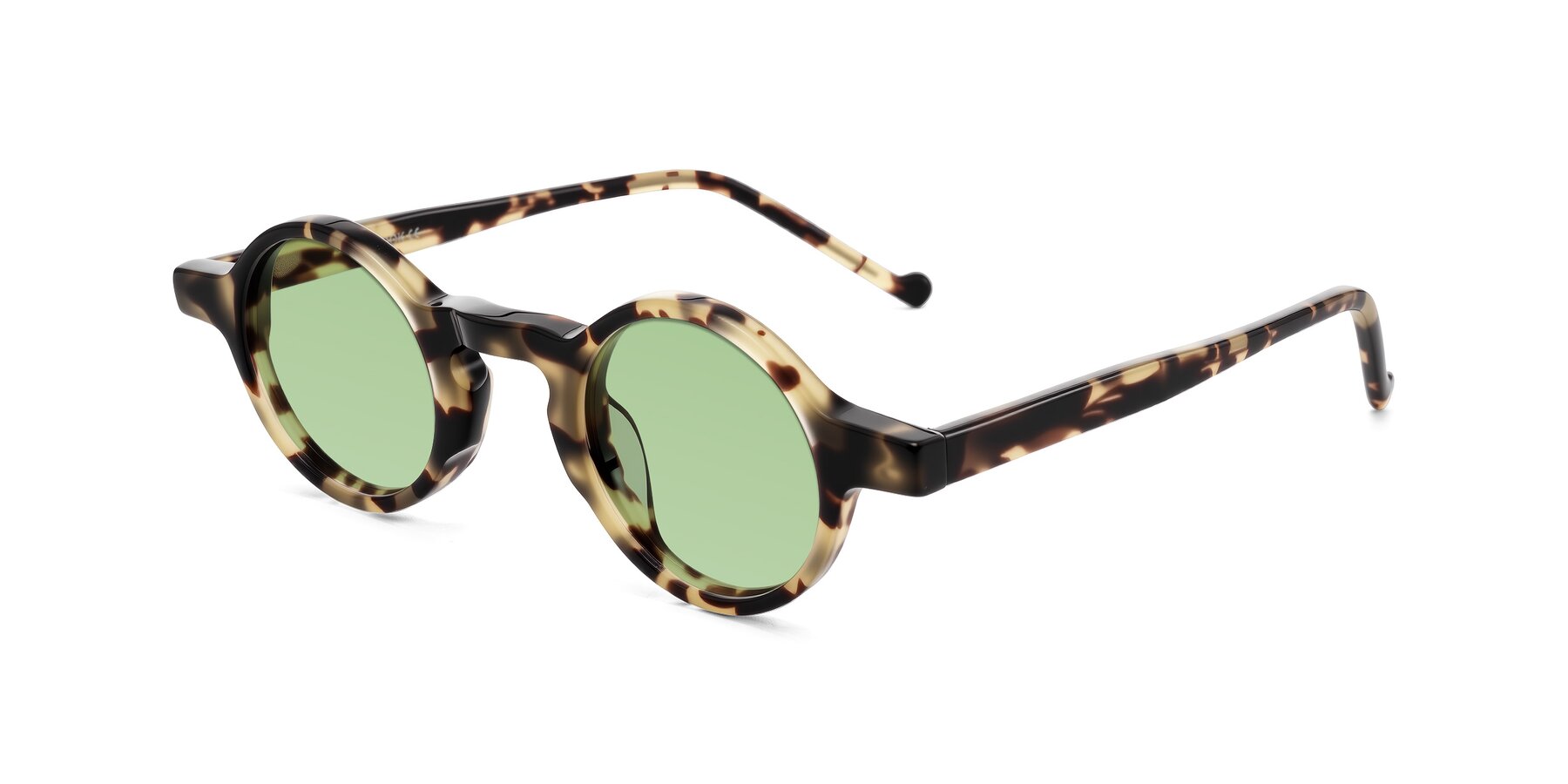 Angle of Enno in Ivory Tortoise with Medium Green Tinted Lenses