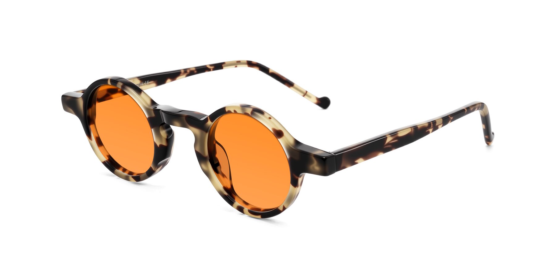 Angle of Enno in Ivory Tortoise with Orange Tinted Lenses