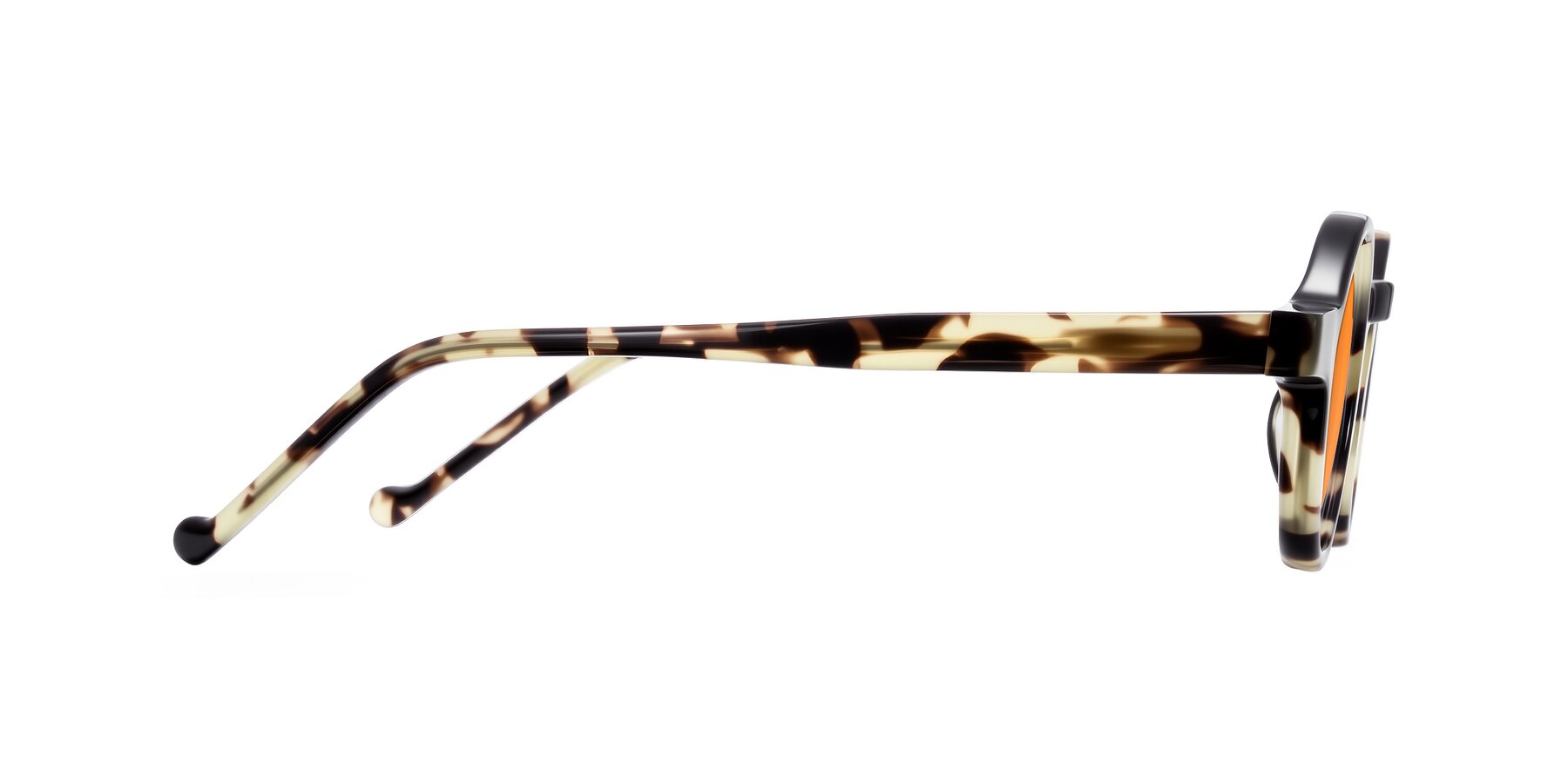 Side of Enno in Ivory Tortoise with Orange Tinted Lenses