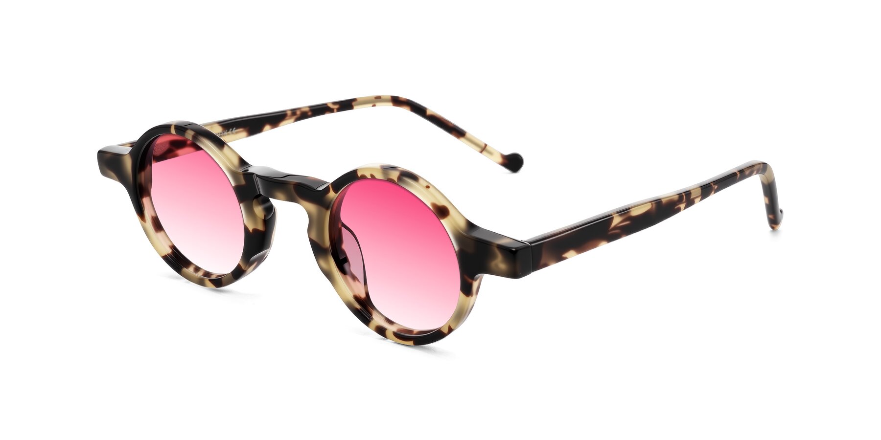 Angle of Enno in Ivory Tortoise with Pink Gradient Lenses