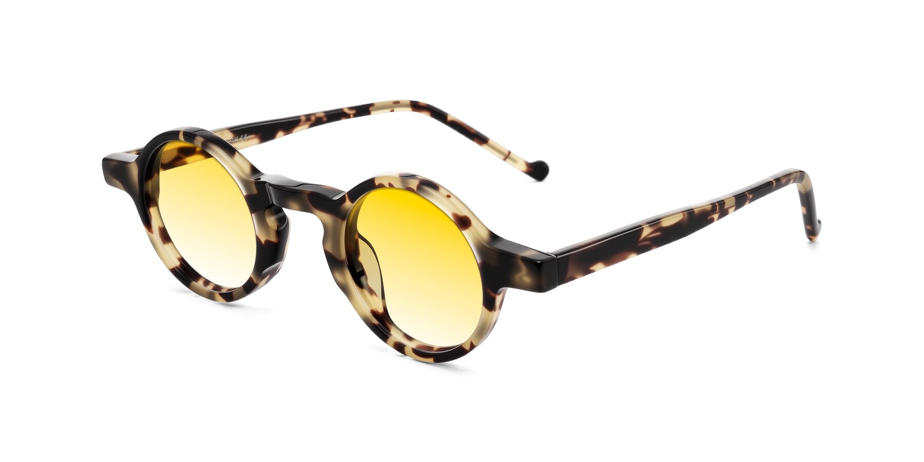 Angle of Enno in Ivory Tortoise with Yellow Gradient Lenses
