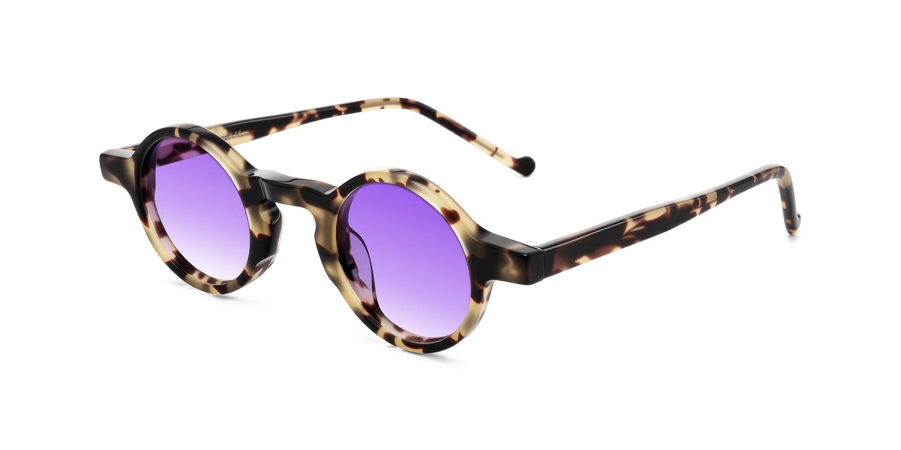 Angle of Enno in Ivory Tortoise with Purple Gradient Lenses