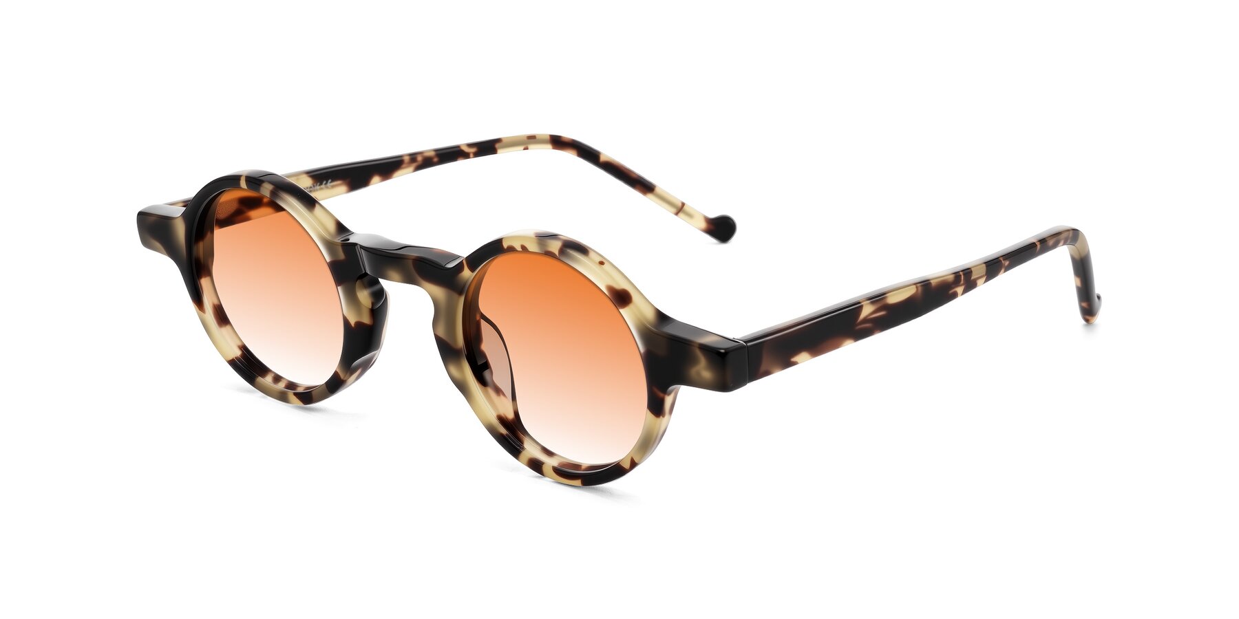 Angle of Enno in Ivory Tortoise with Orange Gradient Lenses