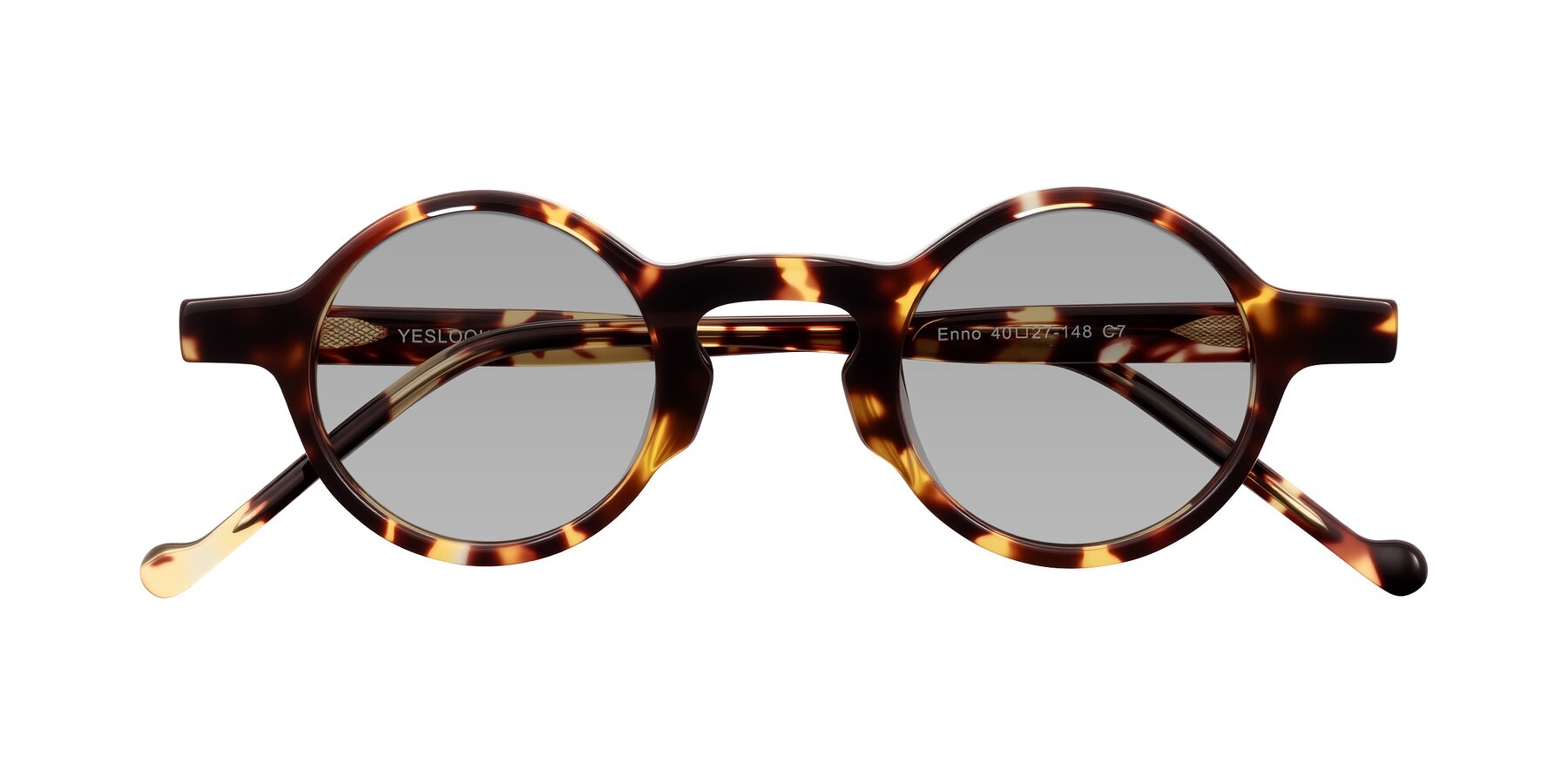 Folded Front of Enno in Tortoise with Light Gray Tinted Lenses