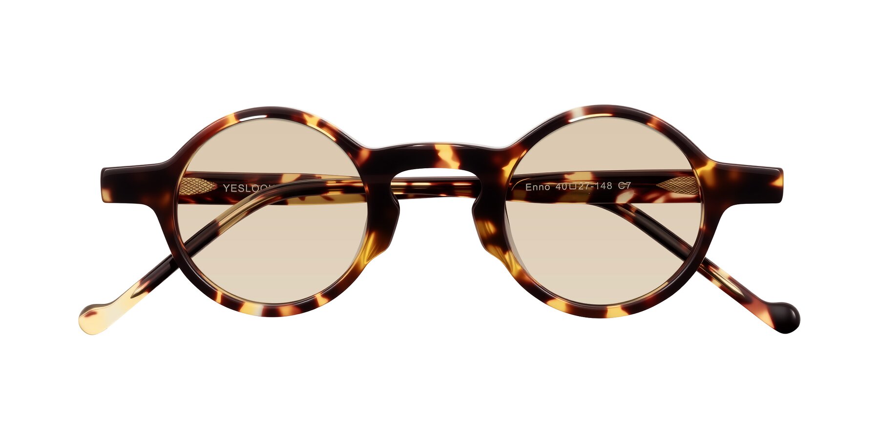 Folded Front of Enno in Tortoise with Light Brown Tinted Lenses