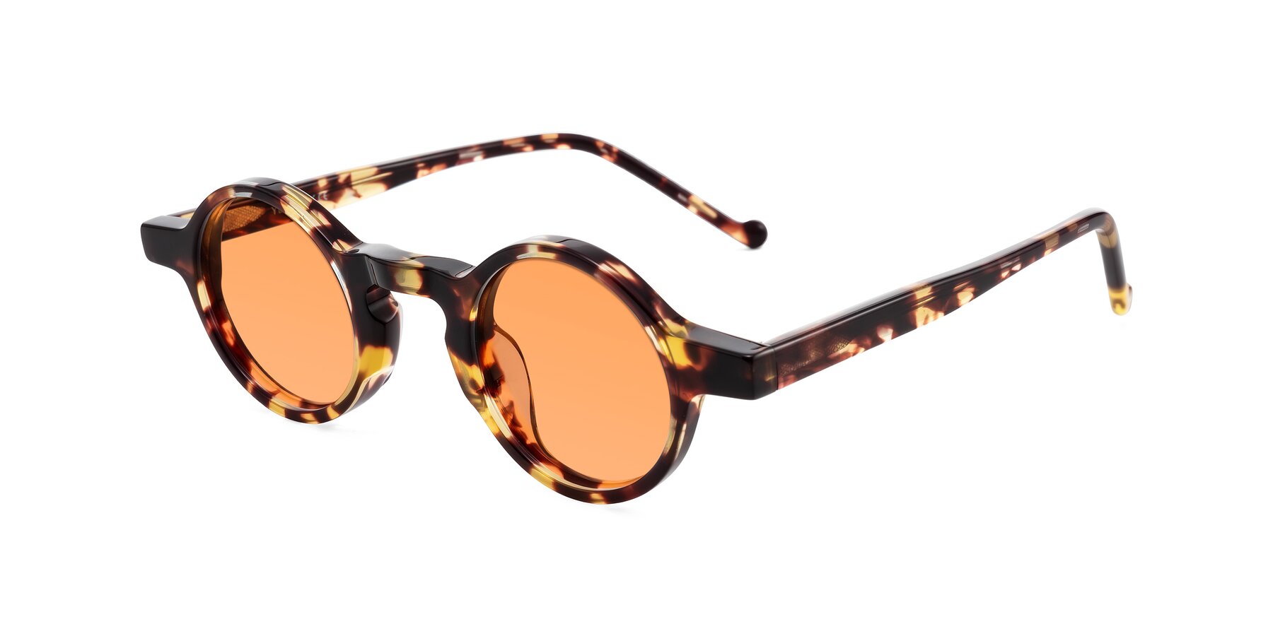 Angle of Enno in Tortoise with Medium Orange Tinted Lenses