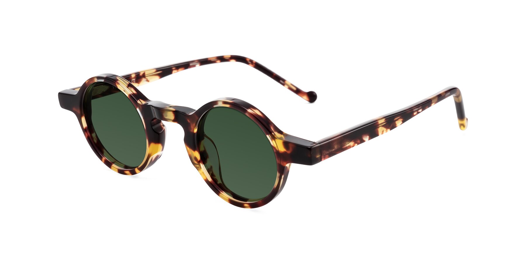 Angle of Enno in Tortoise with Green Tinted Lenses