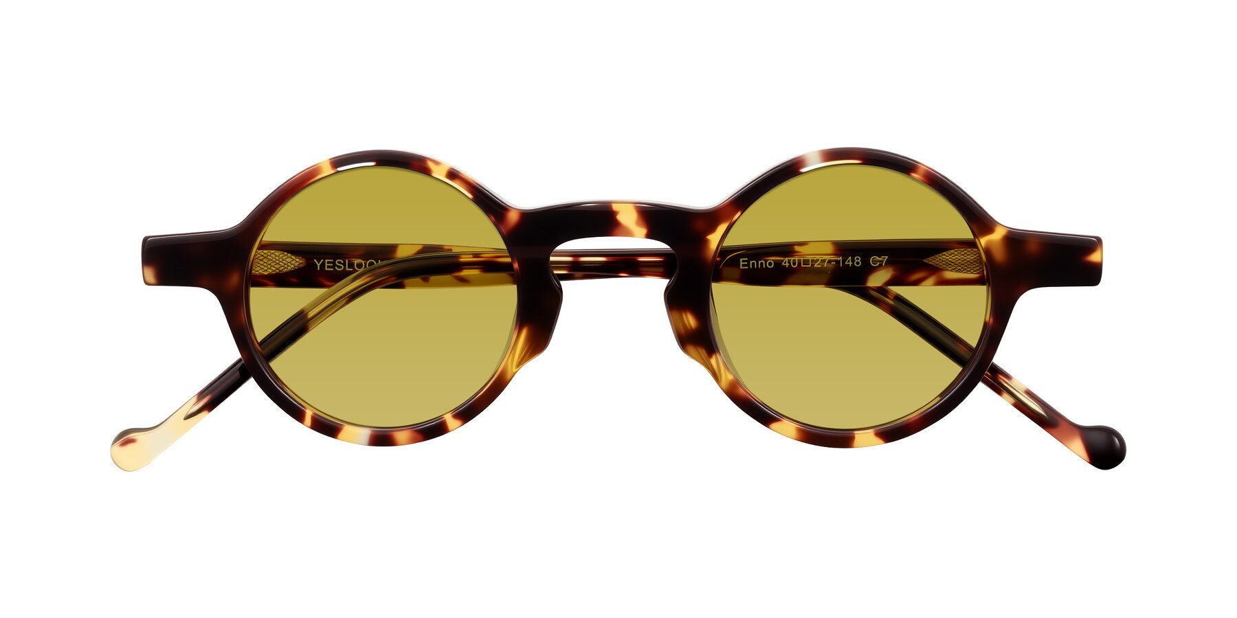 Folded Front of Enno in Tortoise with Champagne Tinted Lenses