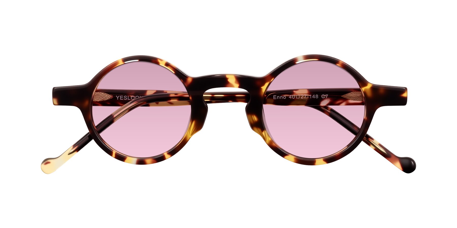 Folded Front of Enno in Tortoise with Light Wine Tinted Lenses