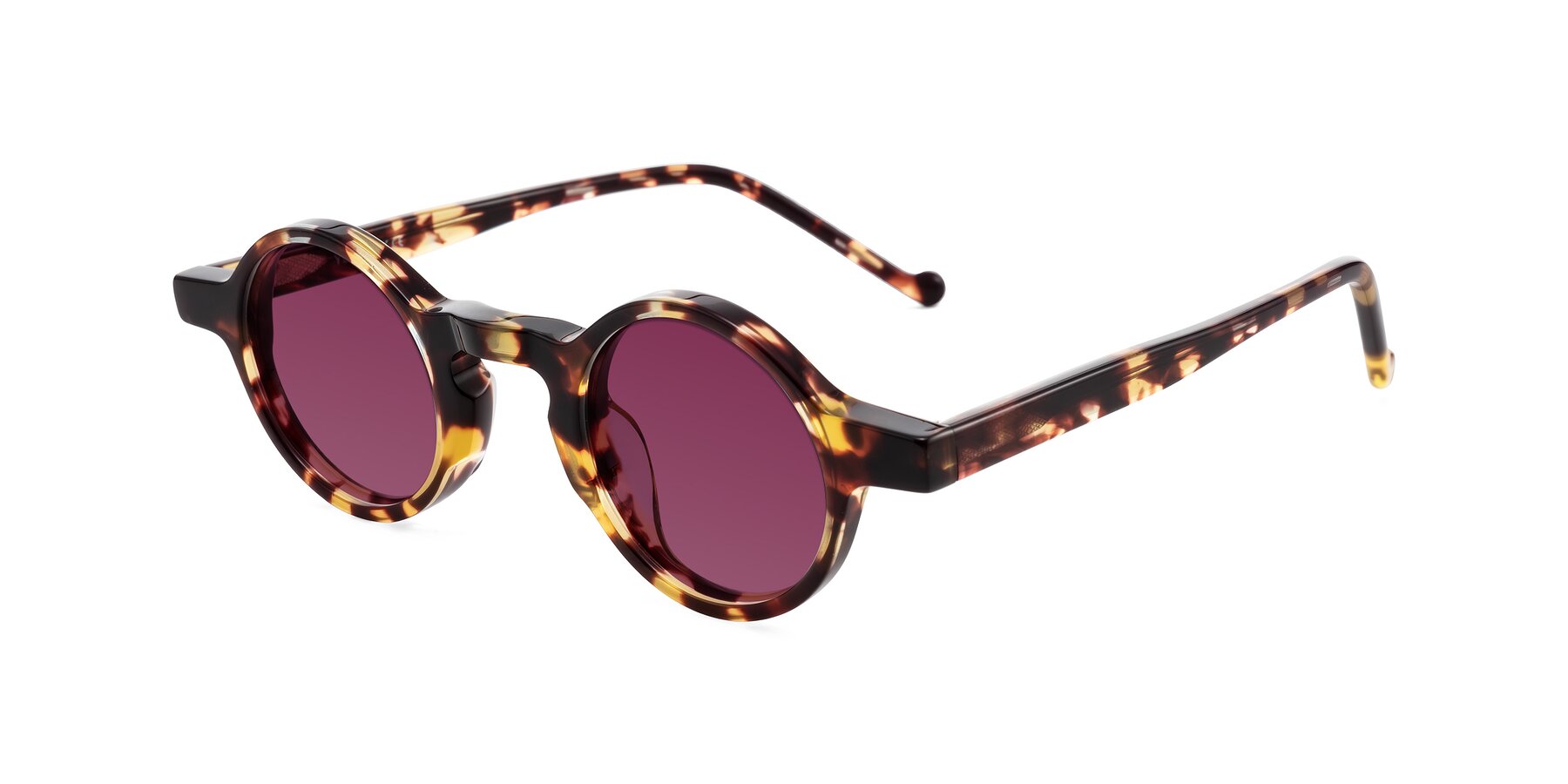 Angle of Enno in Tortoise with Wine Tinted Lenses