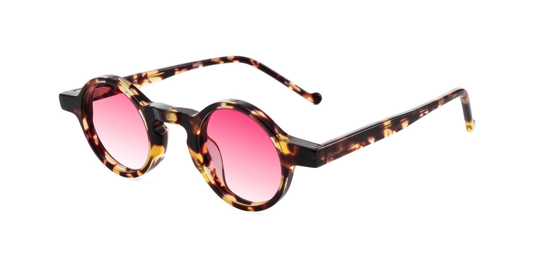 Angle of Enno in Tortoise with Pink Gradient Lenses