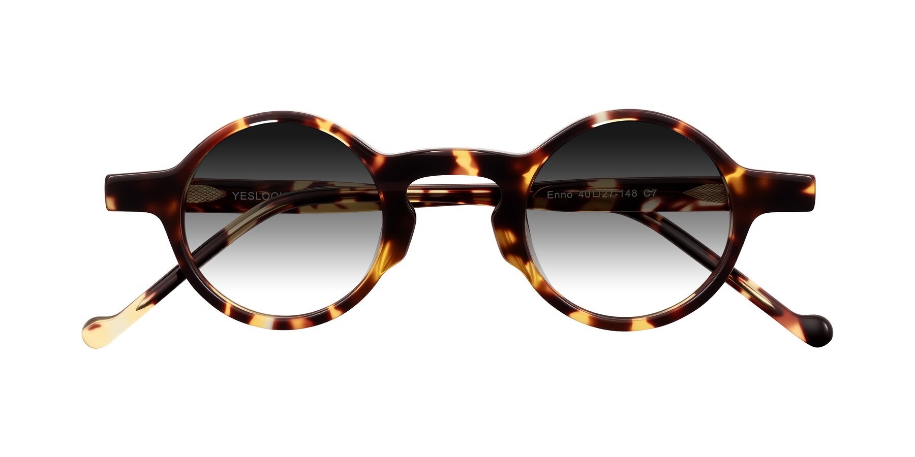 Folded Front of Enno in Tortoise with Gray Gradient Lenses