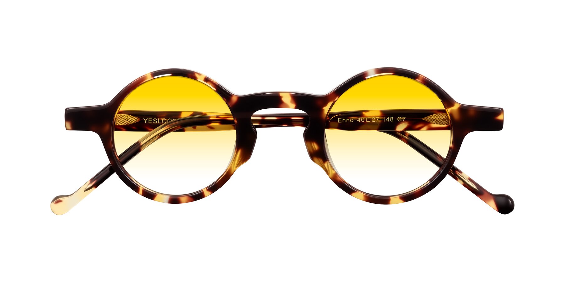 Folded Front of Enno in Tortoise with Yellow Gradient Lenses