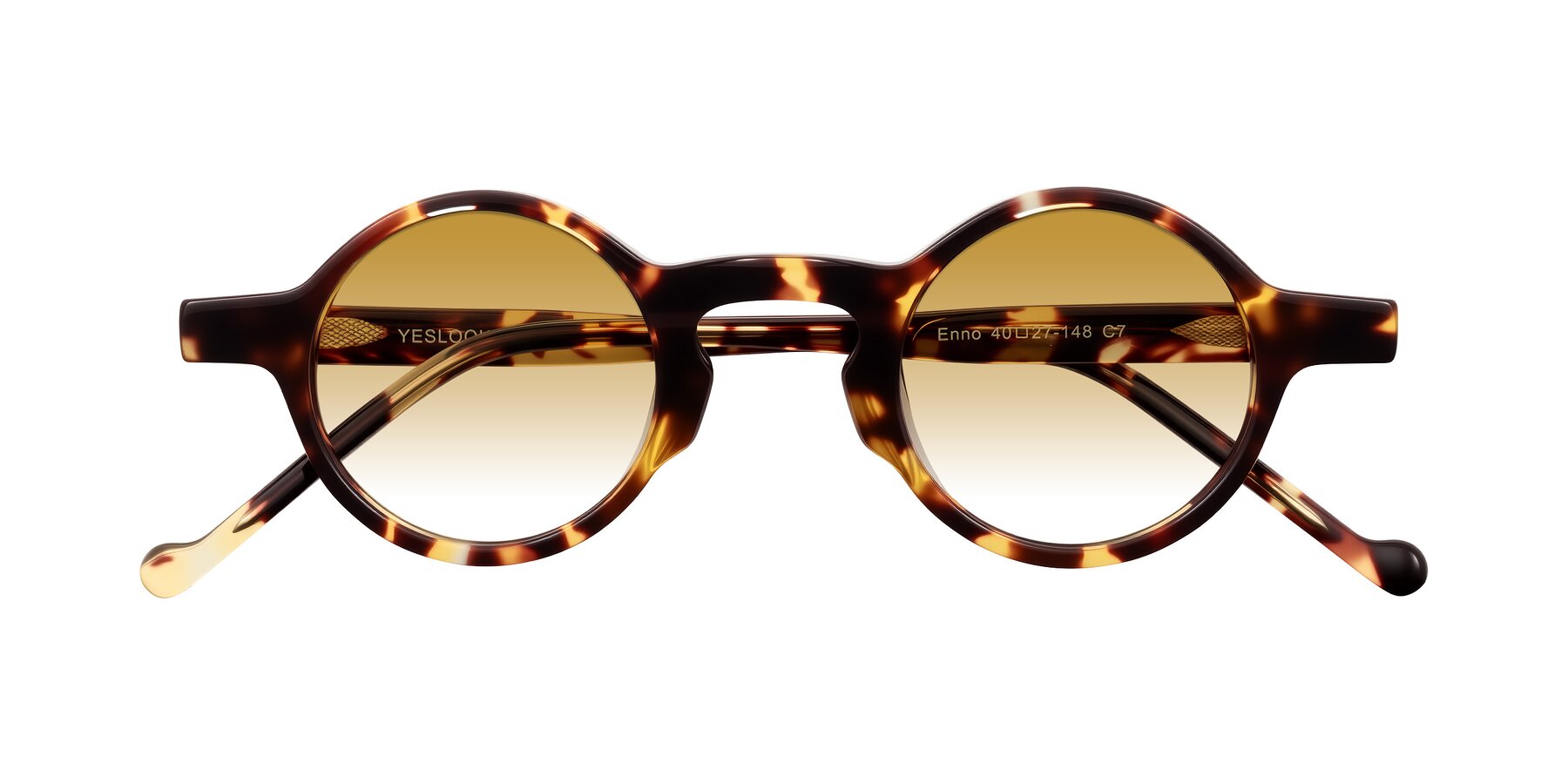 Folded Front of Enno in Tortoise with Champagne Gradient Lenses