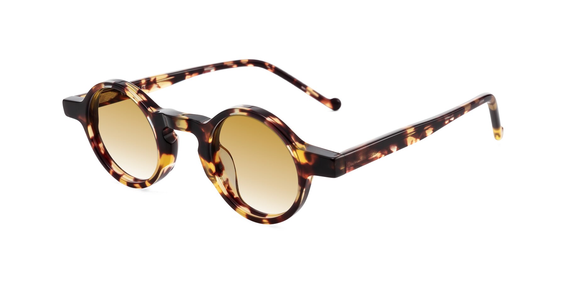 Angle of Enno in Tortoise with Champagne Gradient Lenses