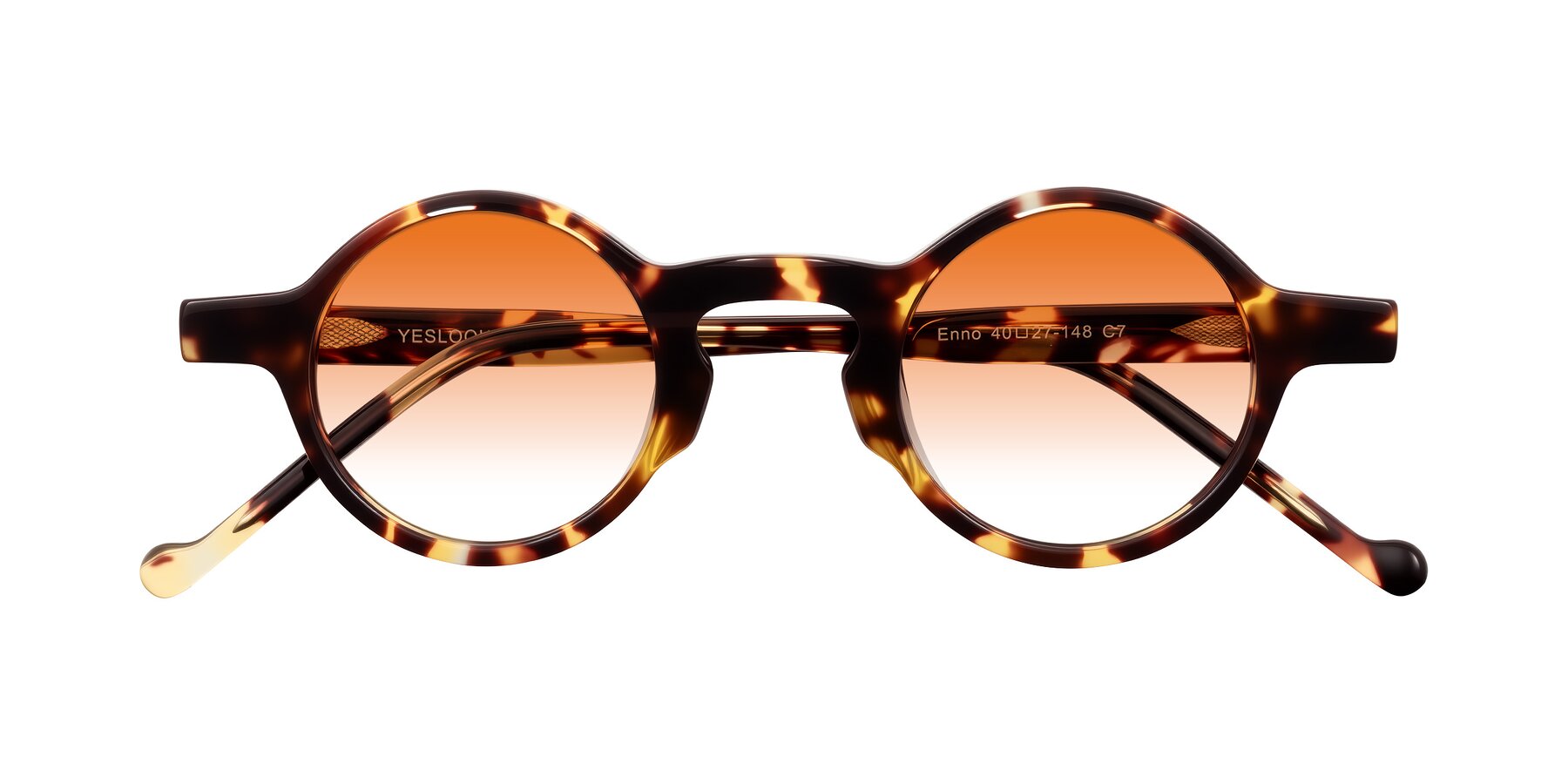 Folded Front of Enno in Tortoise with Orange Gradient Lenses