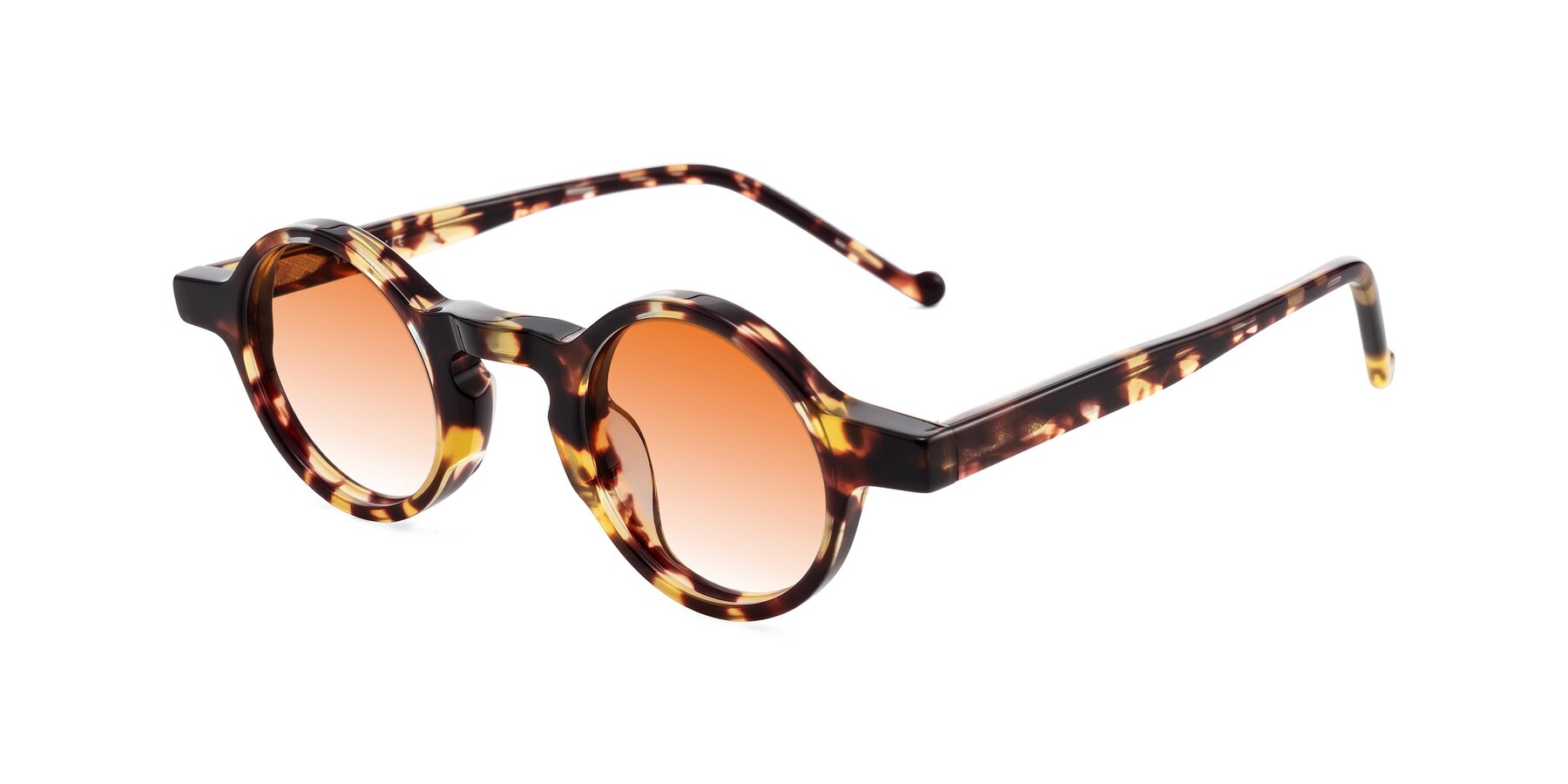 Angle of Enno in Tortoise with Orange Gradient Lenses