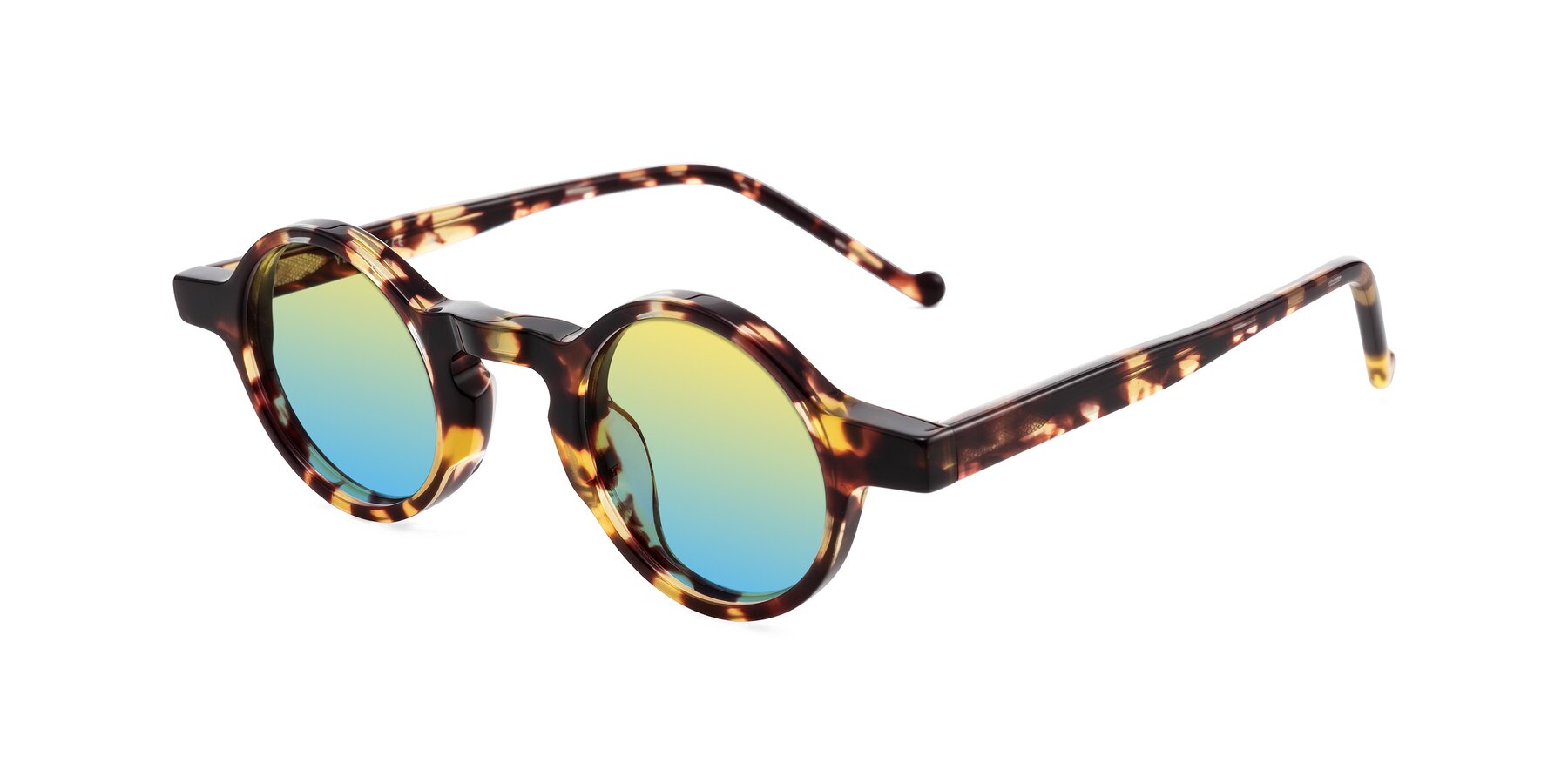 Angle of Enno in Tortoise with Yellow / Blue Gradient Lenses