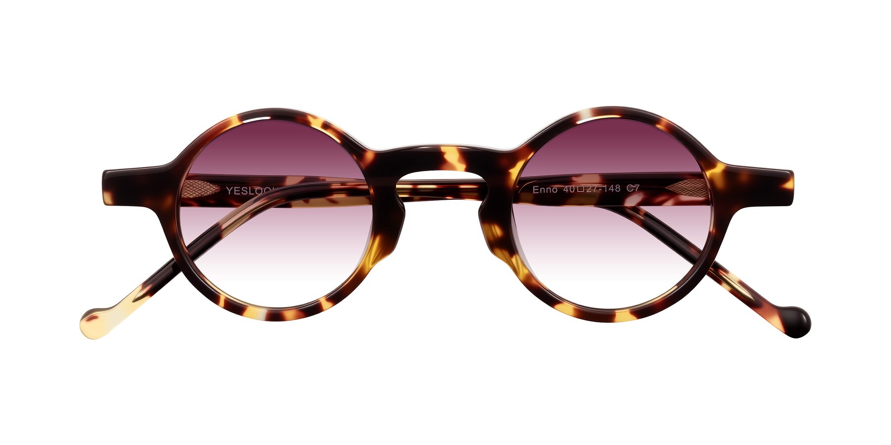 Folded Front of Enno in Tortoise with Wine Gradient Lenses