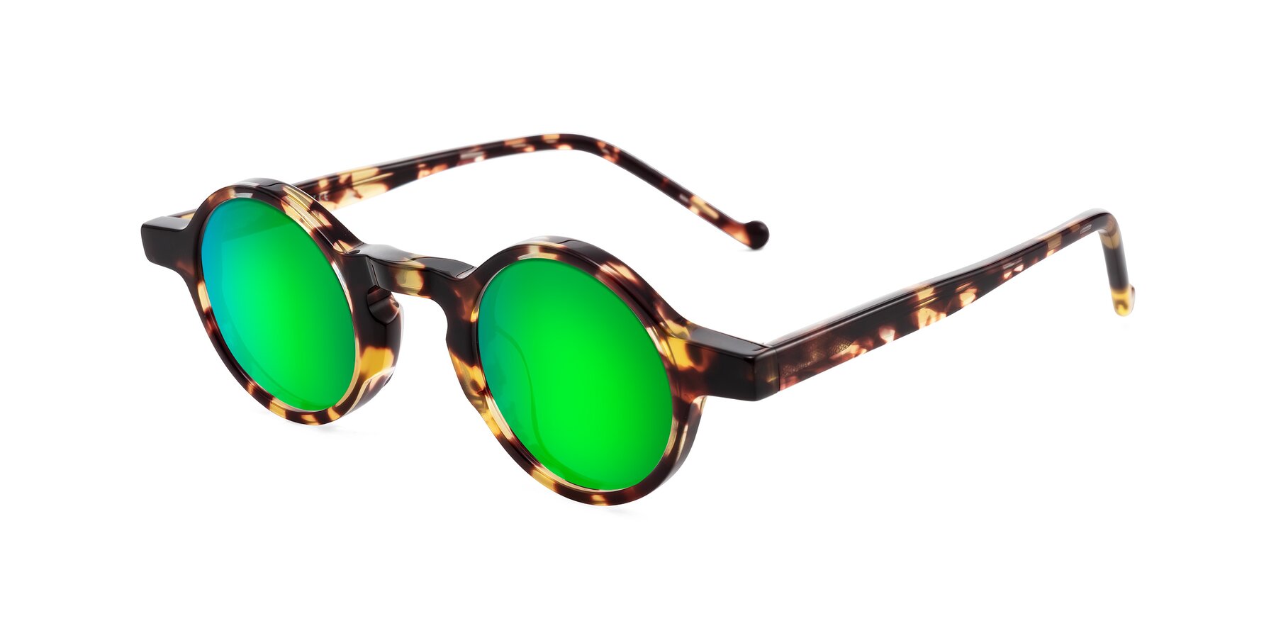Angle of Enno in Tortoise with Green Mirrored Lenses