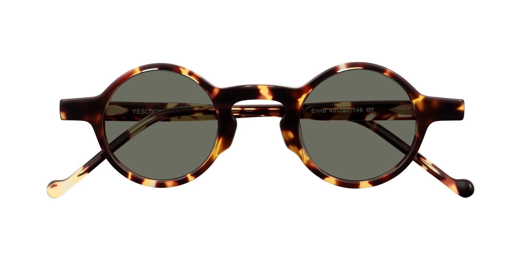 Folded Front of Enno in Tortoise with Gray Polarized Lenses