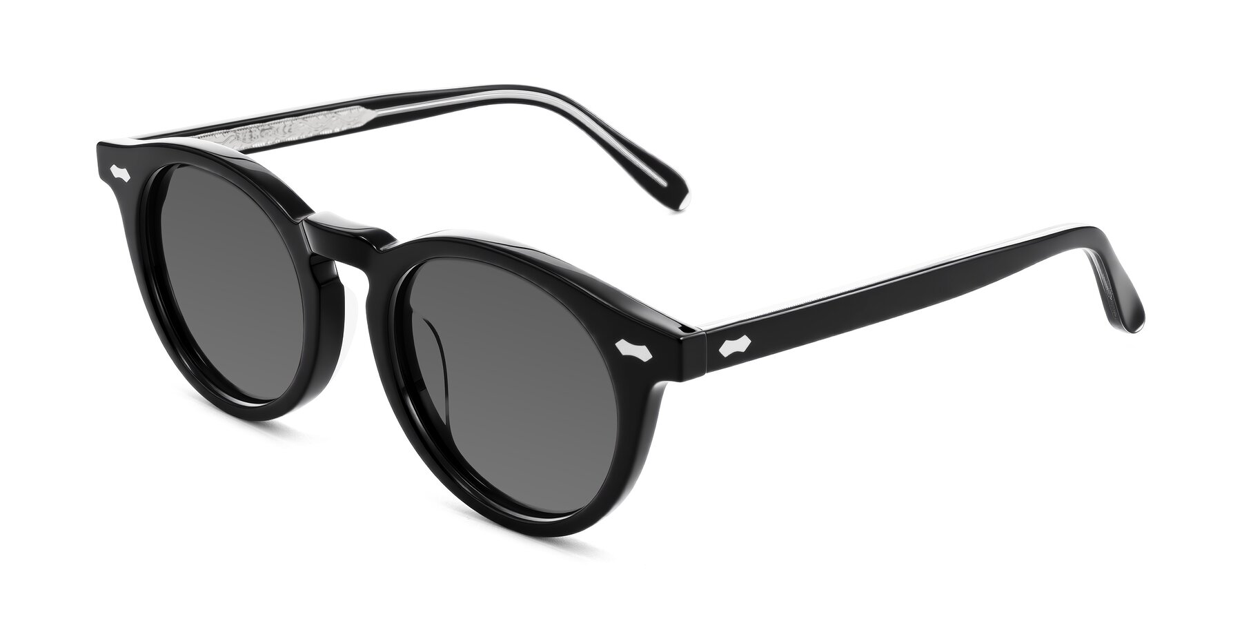 Angle of Jairo in Black with Medium Gray Tinted Lenses