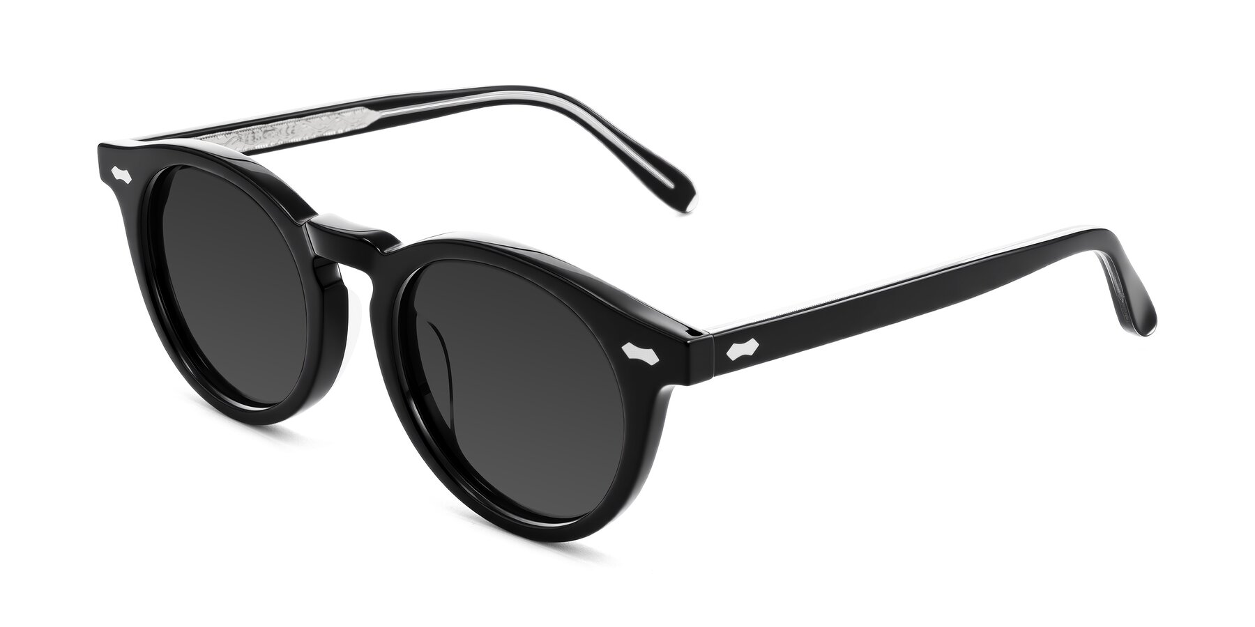 Angle of Jairo in Black with Gray Tinted Lenses