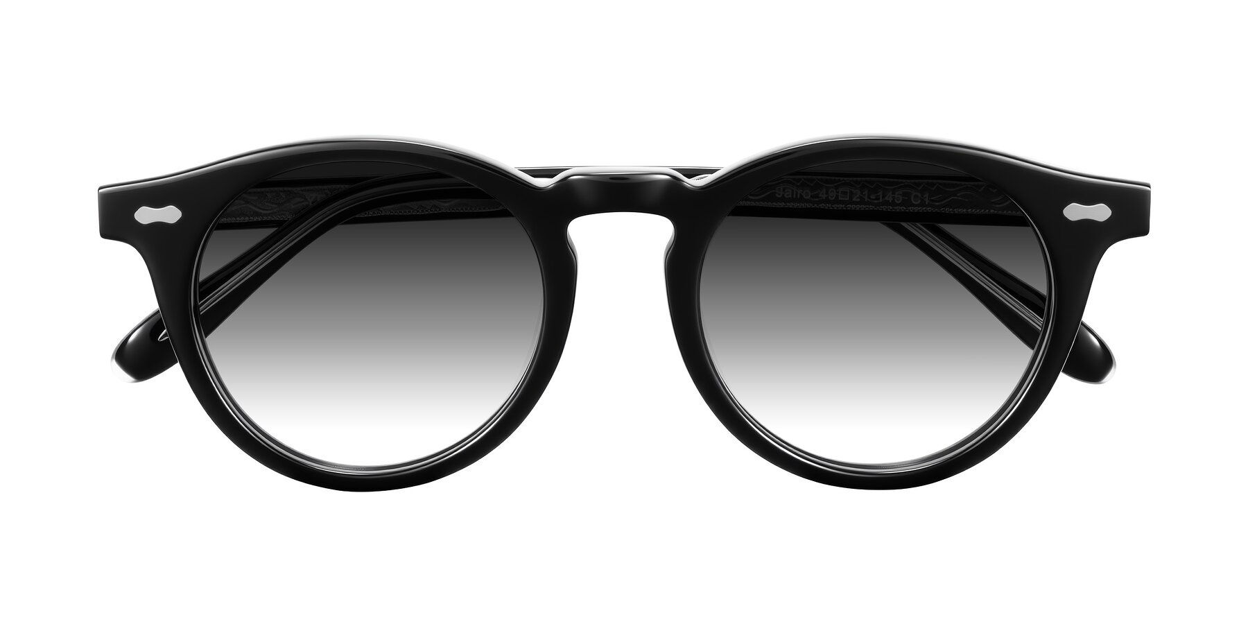 Folded Front of Jairo in Black with Gray Gradient Lenses