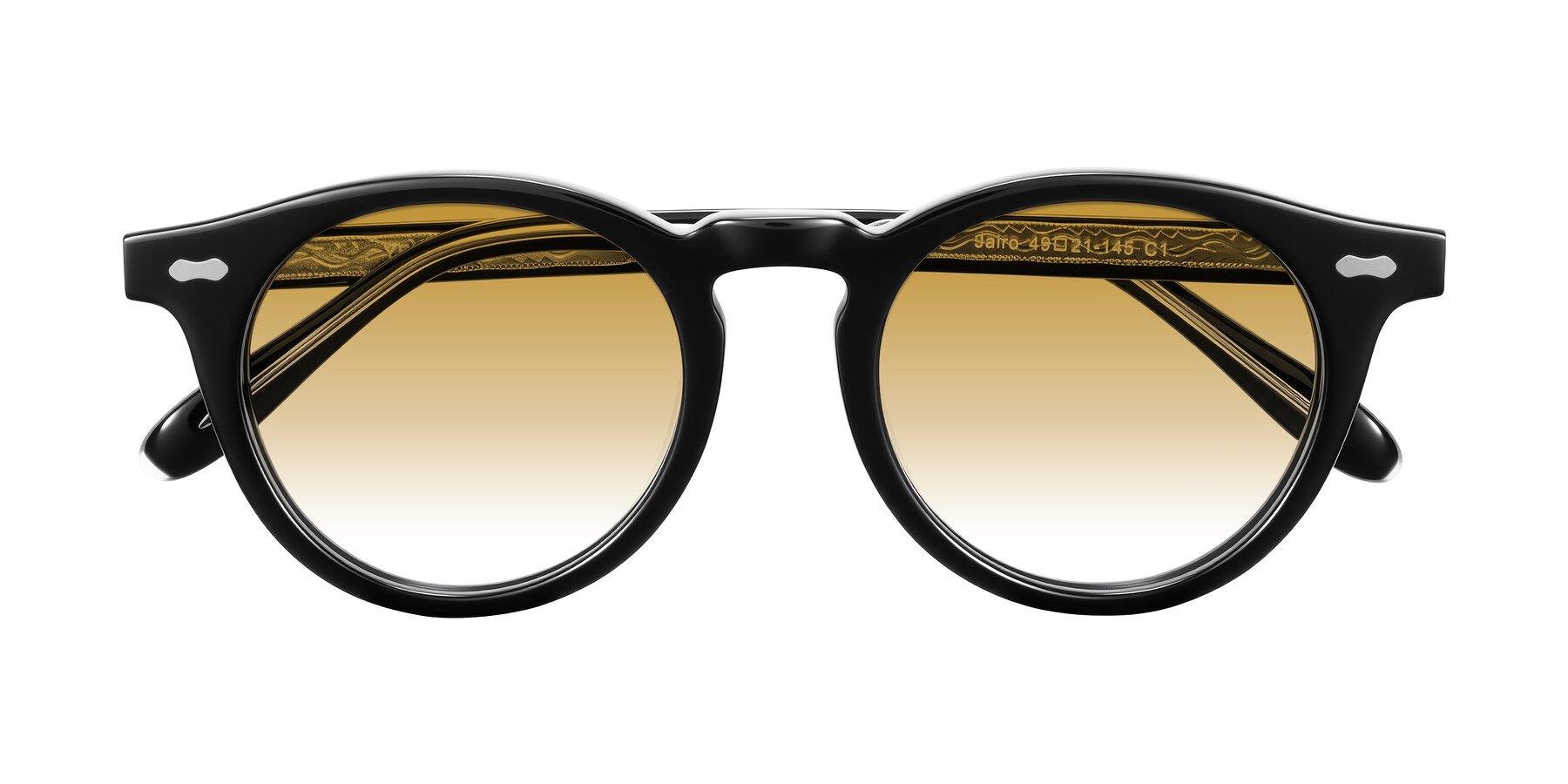 Folded Front of Jairo in Black with Champagne Gradient Lenses
