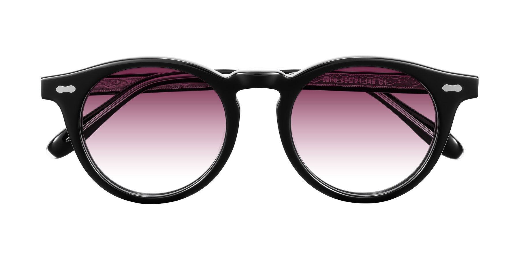 Folded Front of Jairo in Black with Wine Gradient Lenses