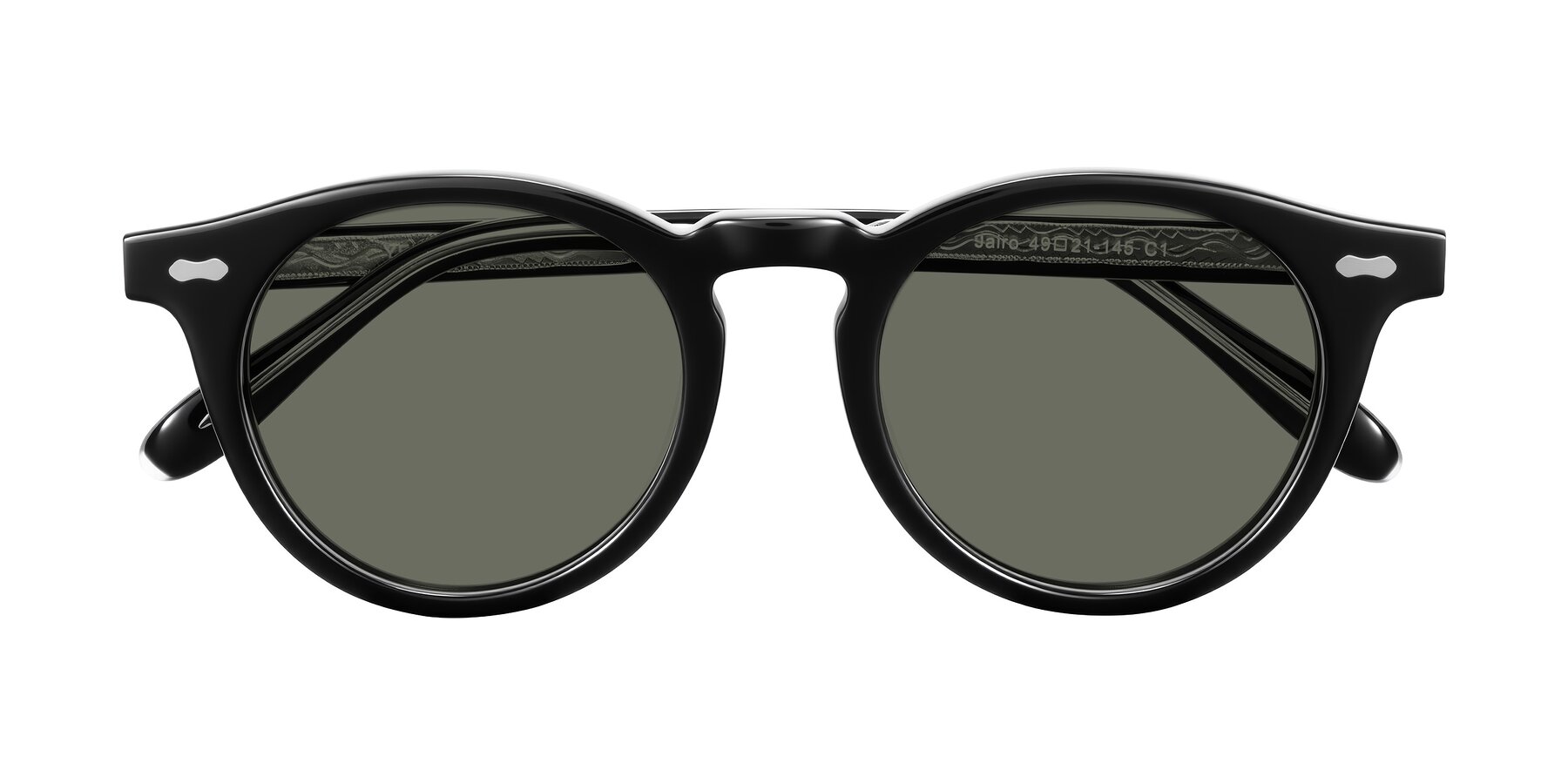 Folded Front of Jairo in Black with Gray Polarized Lenses