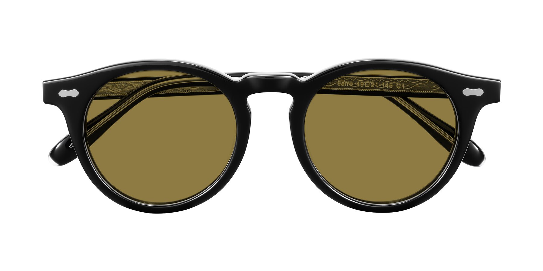 Folded Front of Jairo in Black with Brown Polarized Lenses