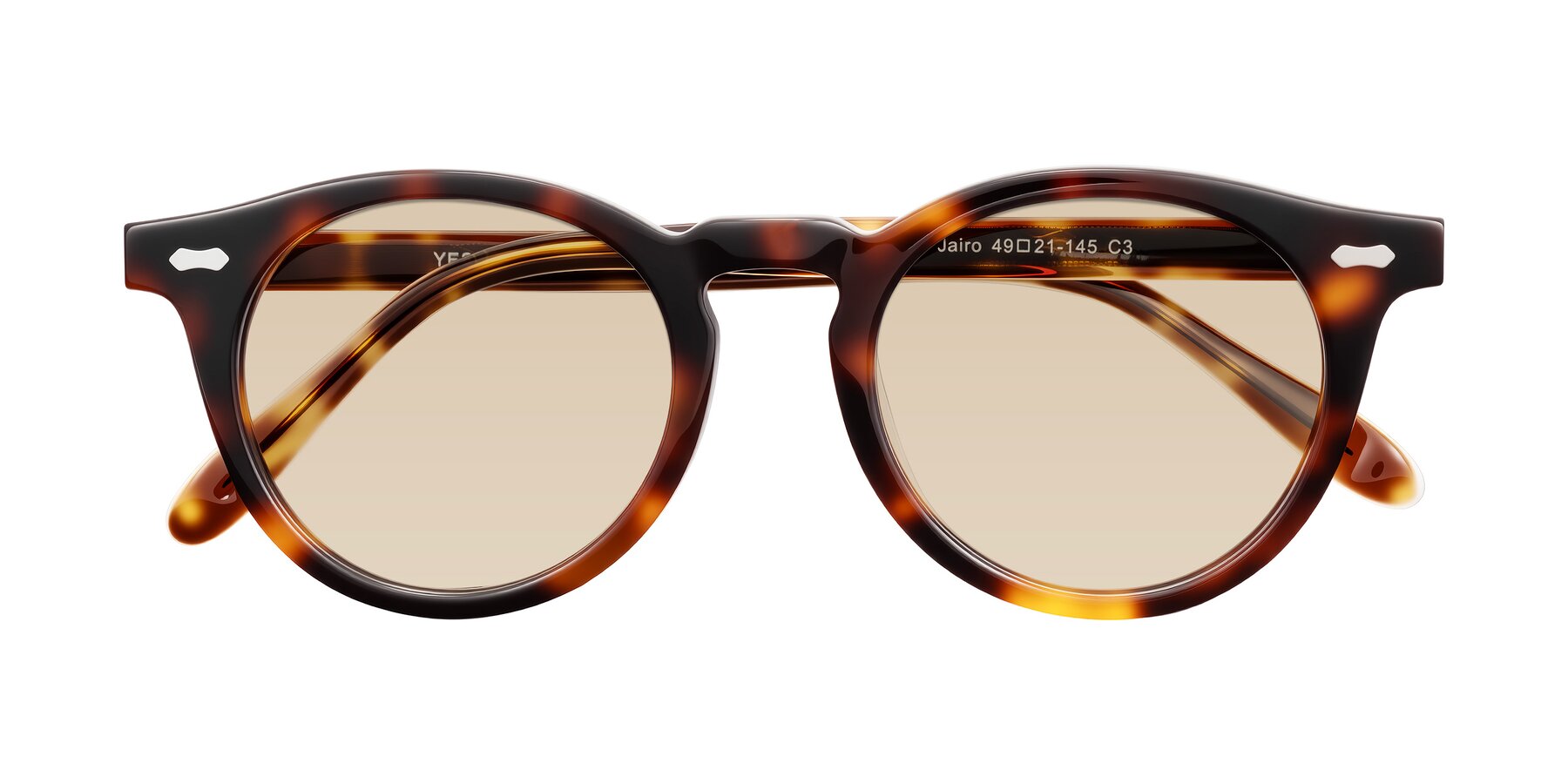 Folded Front of Jairo in Tortoise with Light Brown Tinted Lenses