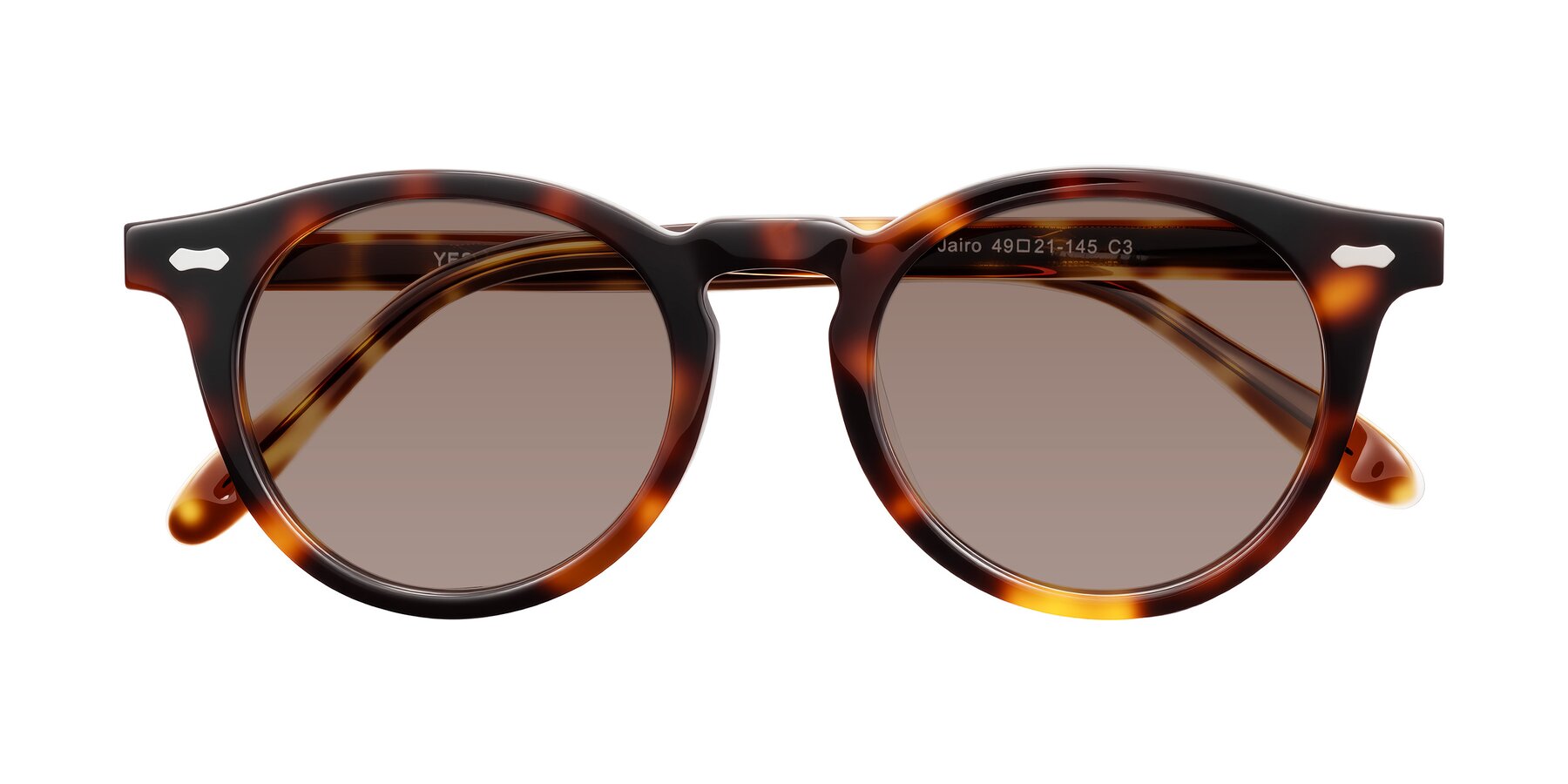 Folded Front of Jairo in Tortoise with Medium Brown Tinted Lenses