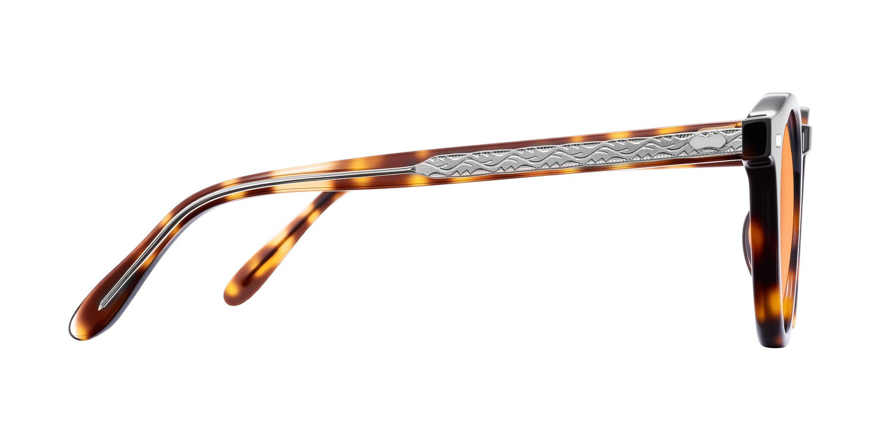 Side of Jairo in Tortoise with Medium Orange Tinted Lenses