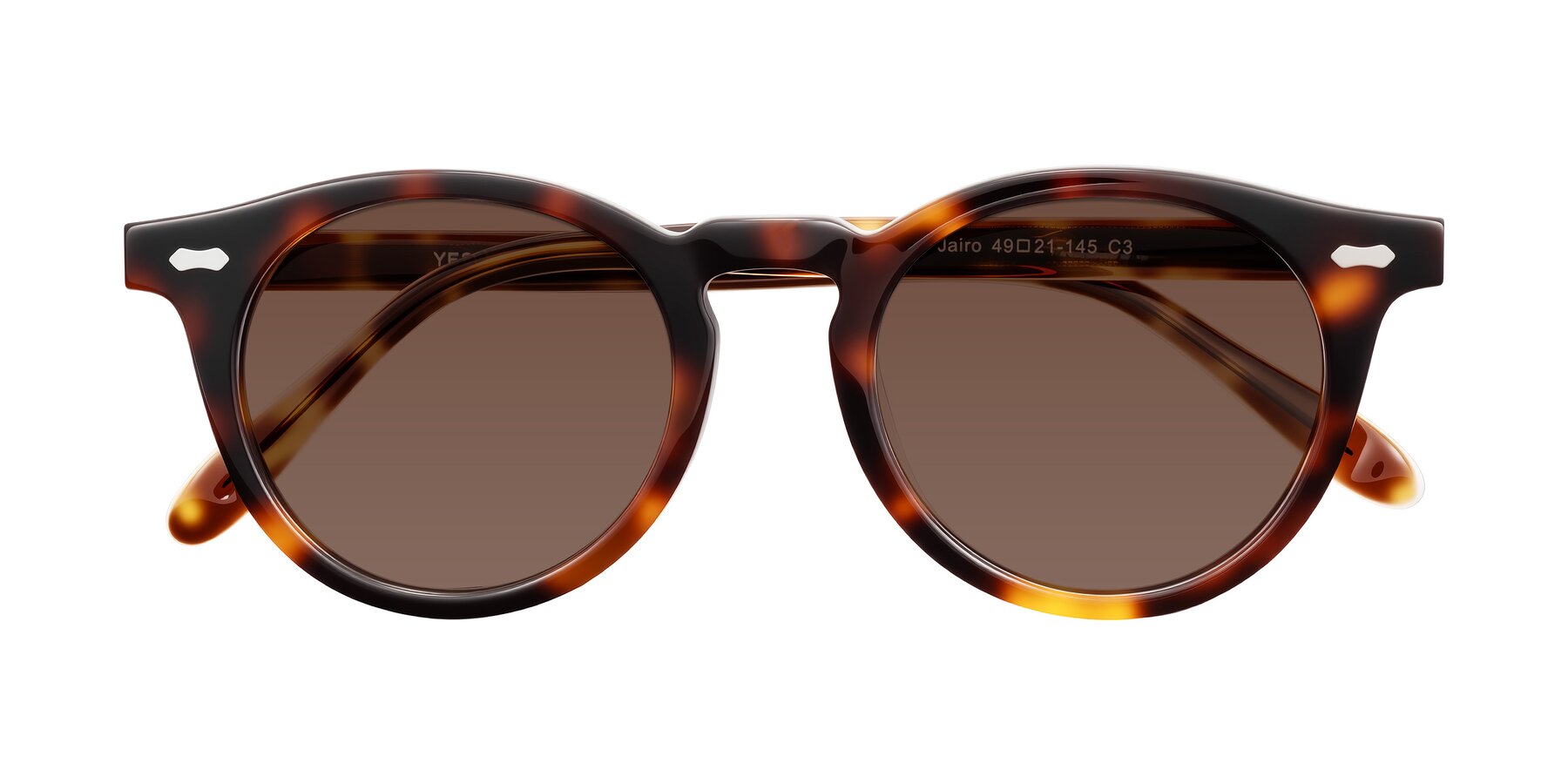 Folded Front of Jairo in Tortoise with Brown Tinted Lenses