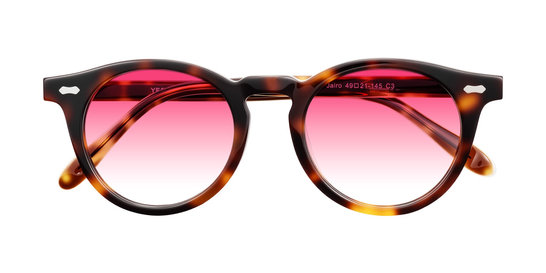 Folded Front of Jairo in Tortoise with Pink Gradient Lenses