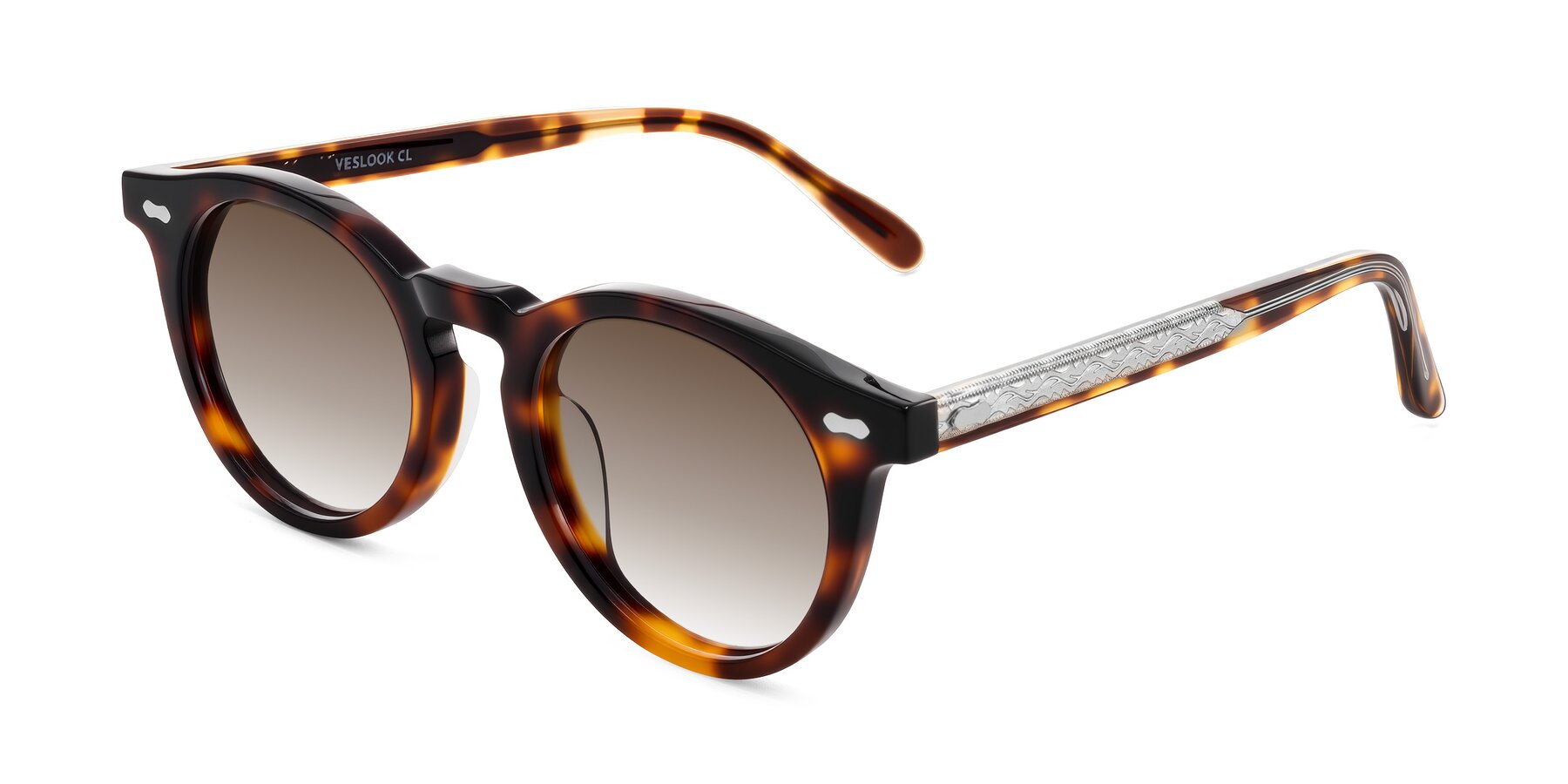 Angle of Jairo in Tortoise with Brown Gradient Lenses