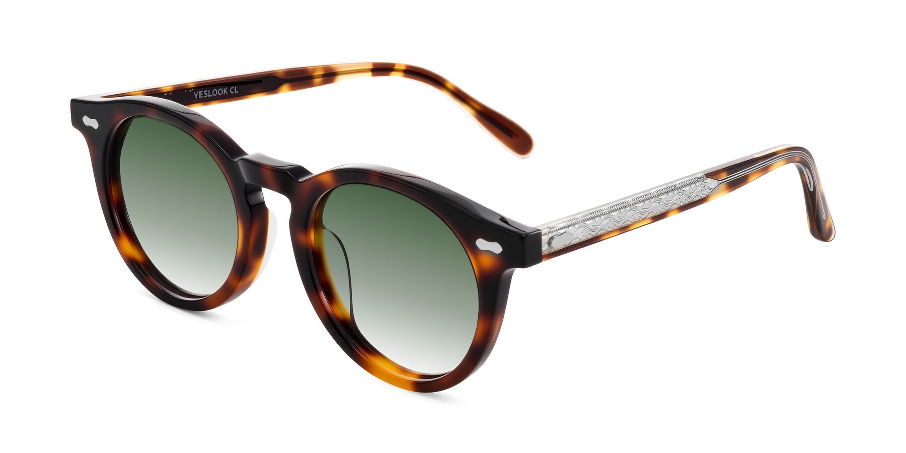 Angle of Jairo in Tortoise with Green Gradient Lenses