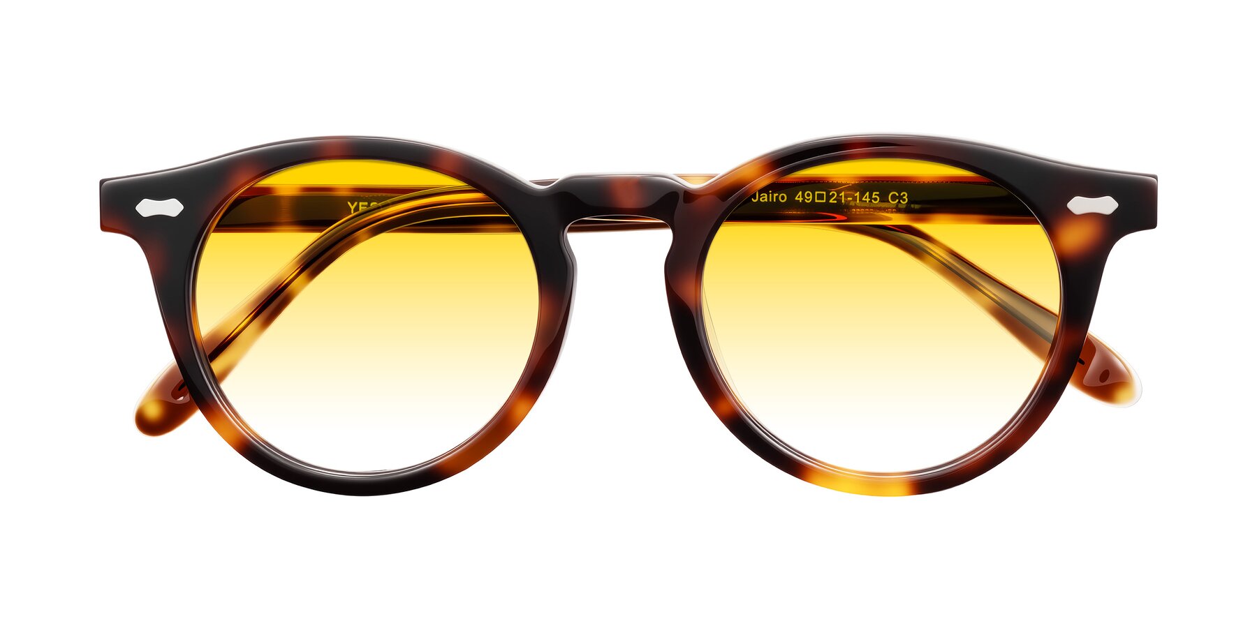 Folded Front of Jairo in Tortoise with Yellow Gradient Lenses