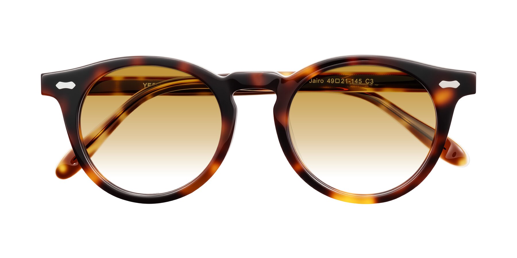 Folded Front of Jairo in Tortoise with Champagne Gradient Lenses