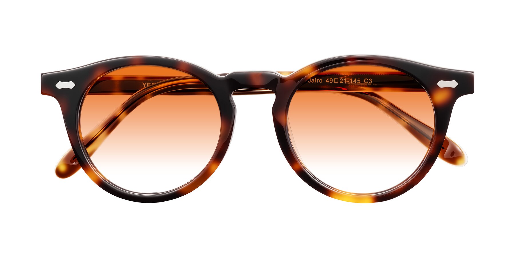 Folded Front of Jairo in Tortoise with Orange Gradient Lenses